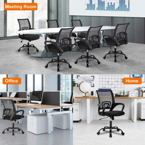 Ergonomic Office Chair, Modern Adjustable Computer Chair with Lumbar Support, Armrests, Swivel Wheels for Home, Office (Black) Ergonomic Office Chair, Modern Adjustable Computer Chair with Lumbar Support, Armrests, Swivel Wheels for Home, Office (Black)